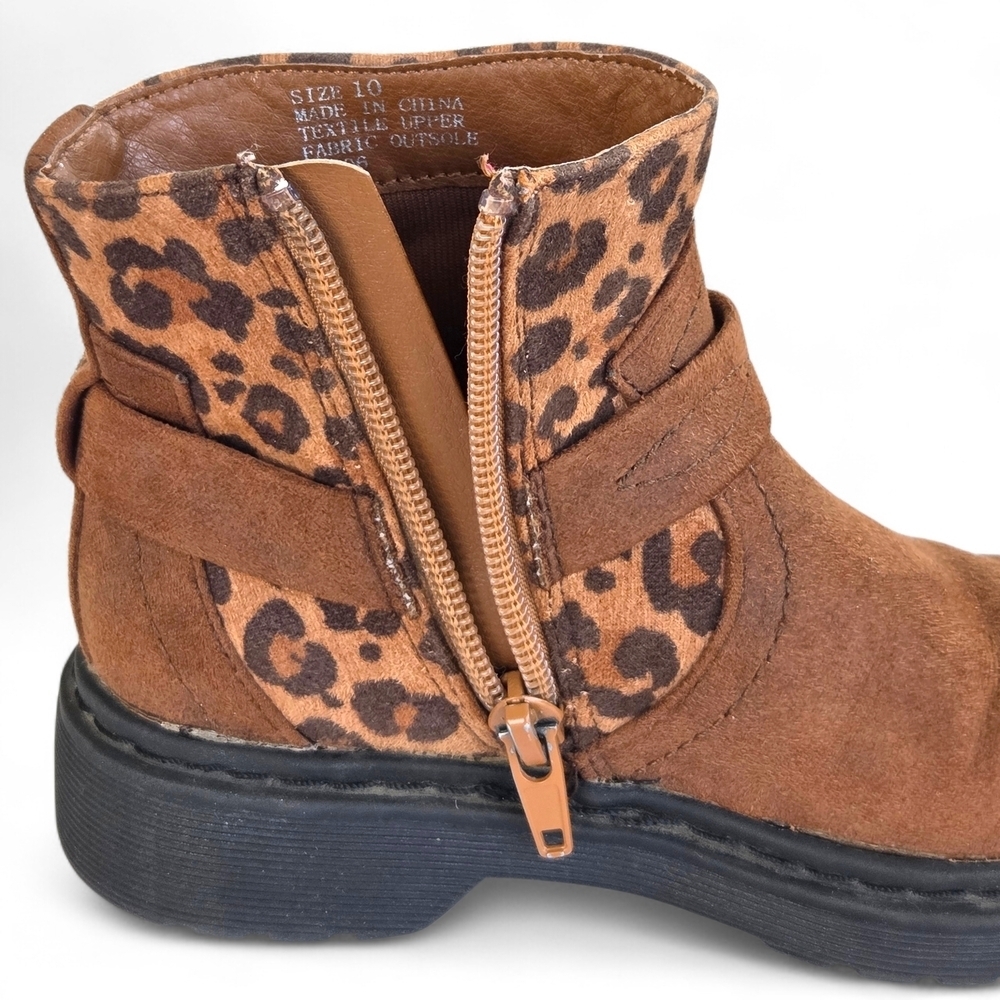 Volatile 'Lottie' Brown Leopard Print Toddler Girls Ankle Boots Size 10 EUC - Picture 11 of 16
